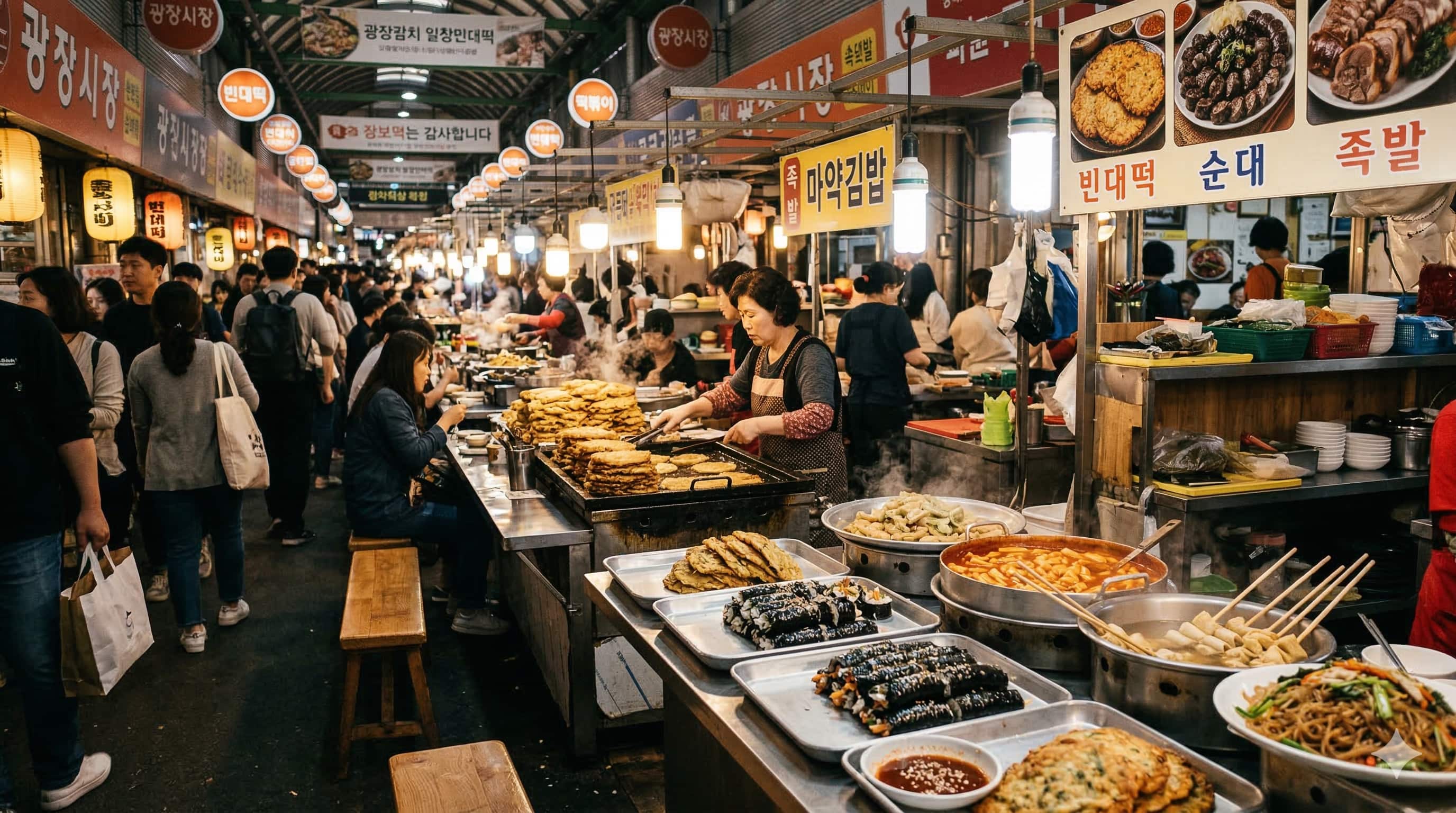 Chợ ẩm thực Gwangjang Market ở Seoul