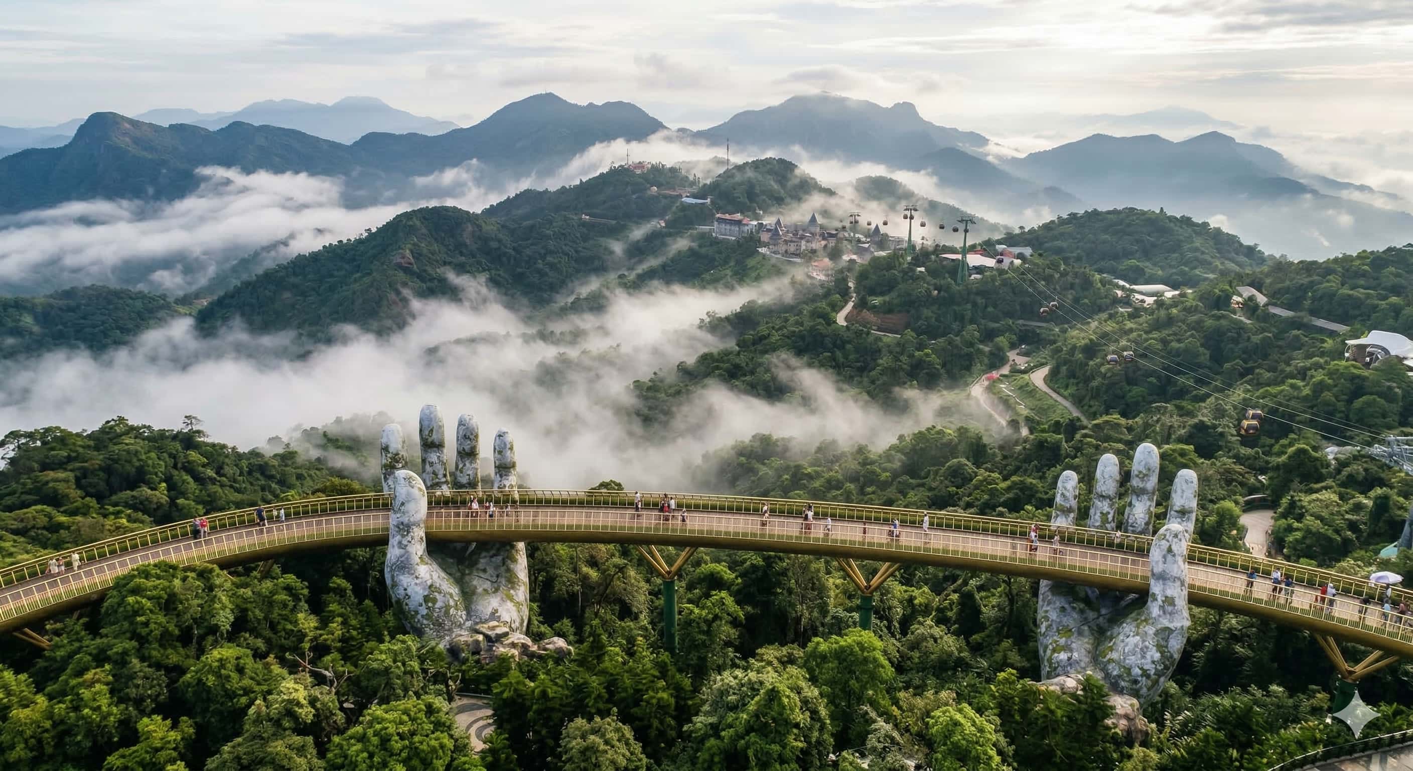 Bà Nà Hills với Cầu Vàng nổi tiếng