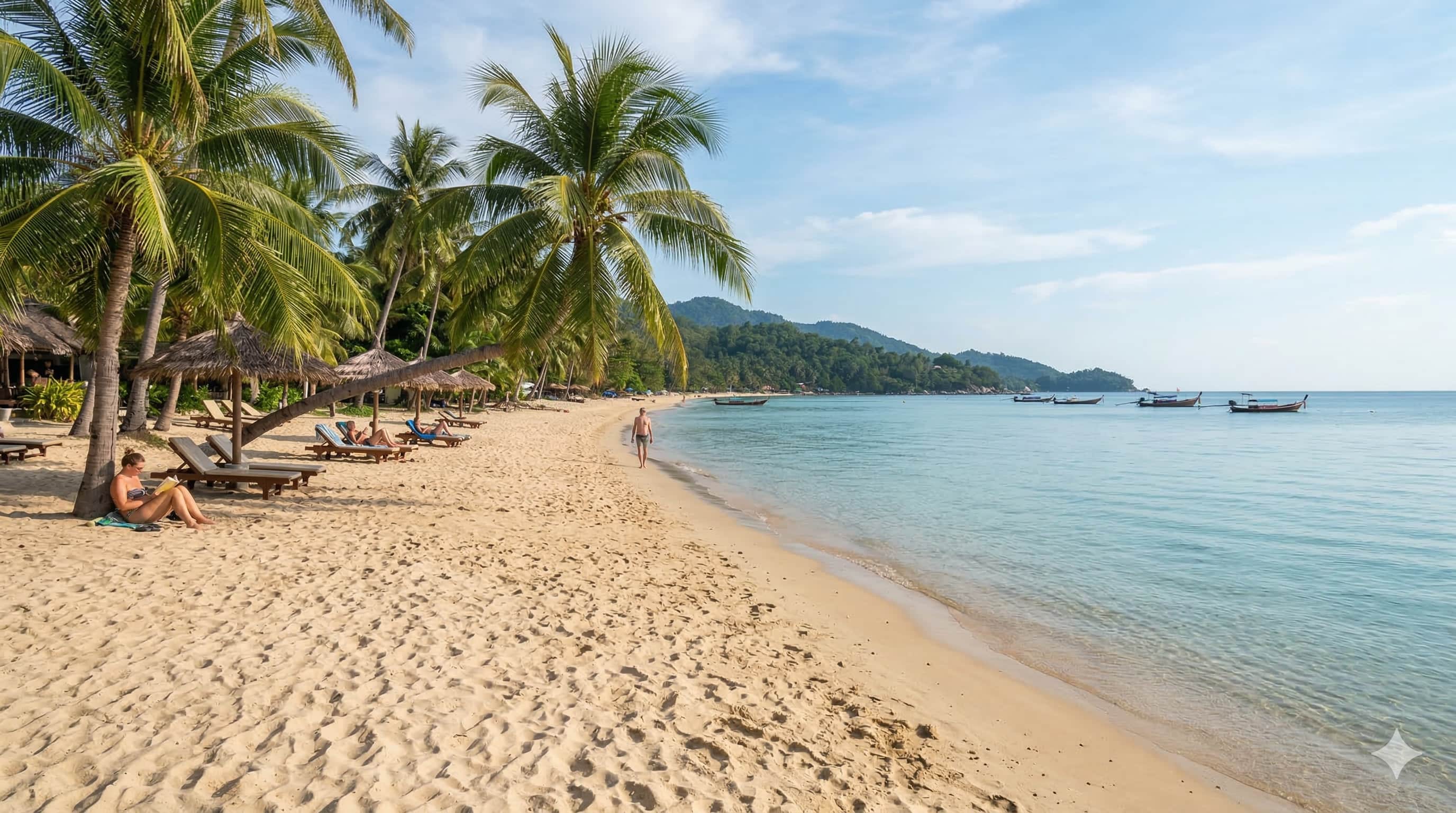 Bãi biển Lamai yên bình vào buổi sáng