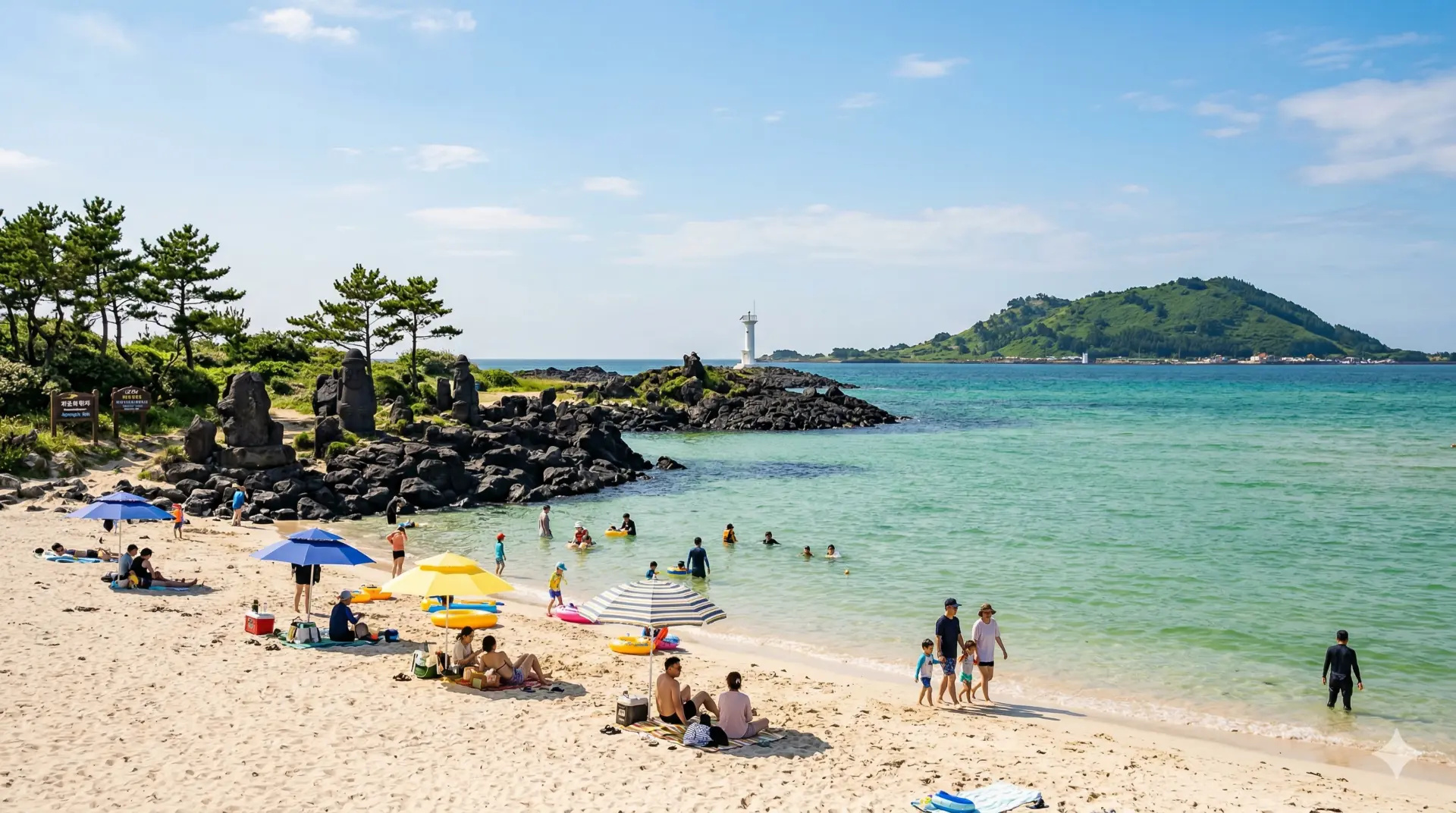Bãi biển tại đảo Jeju vào mùa hè