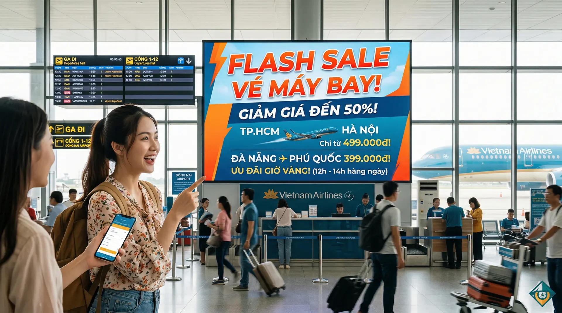 Banner flash sale vé máy bay