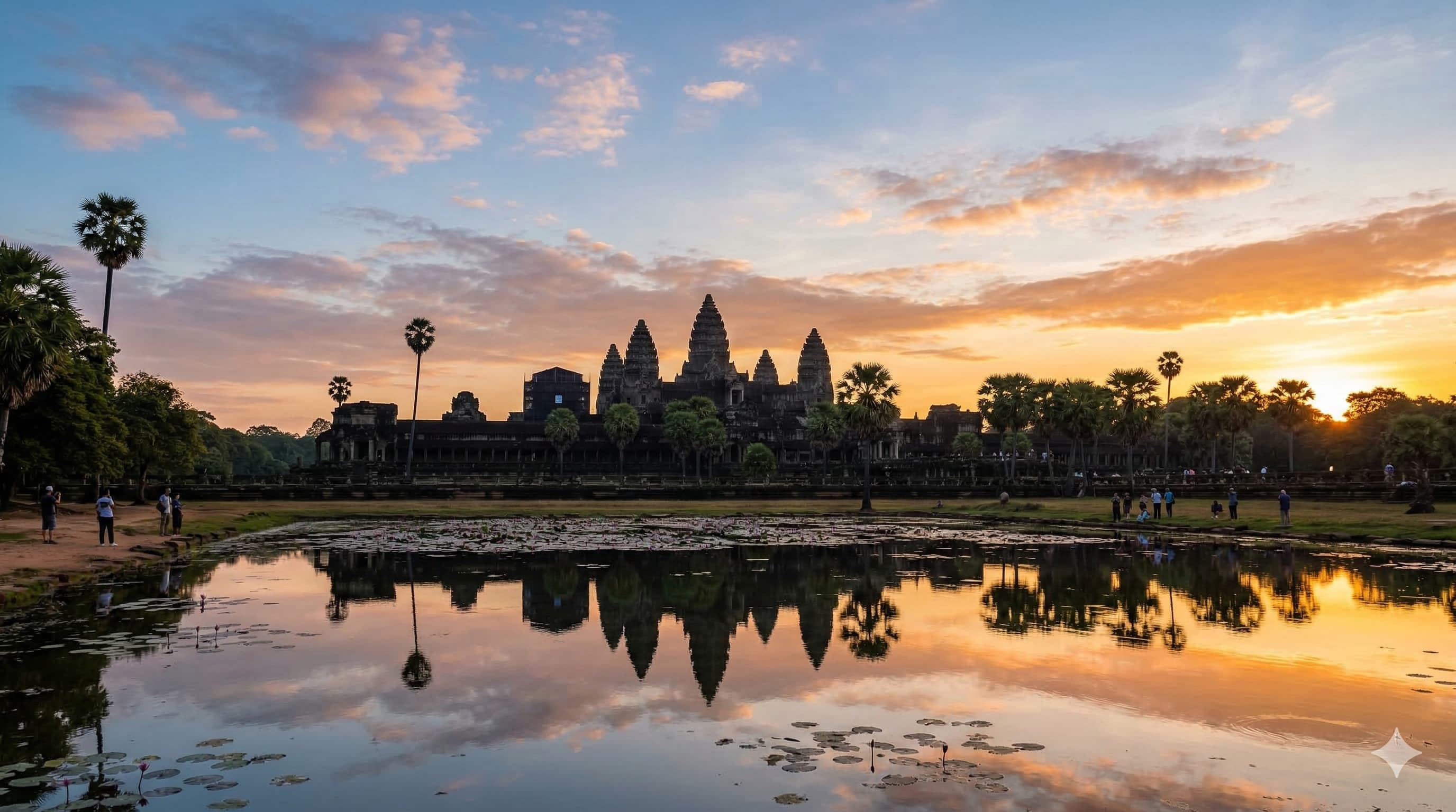 Bình minh tại khu di tích Angkor Wat