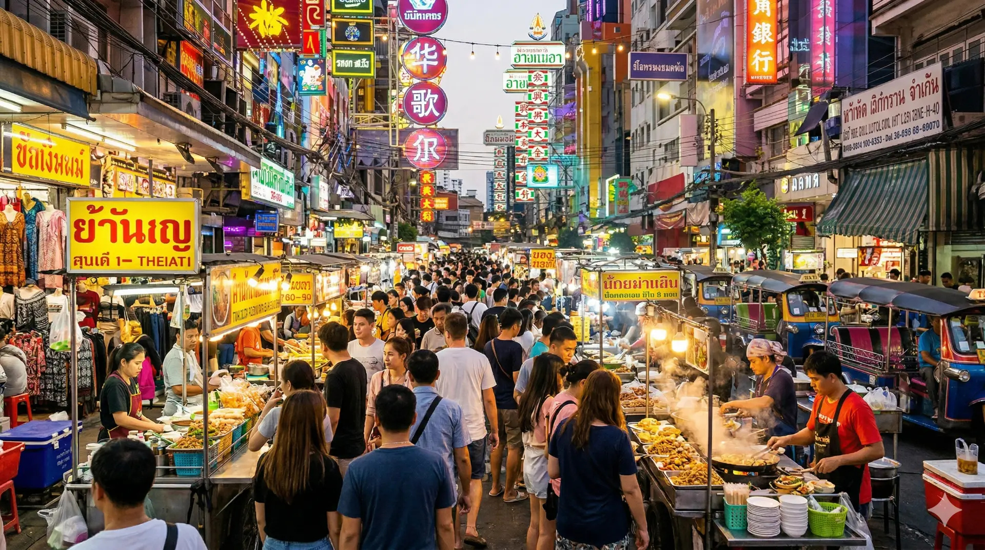 Chợ đêm Bangkok nhộn nhịp mùa khô