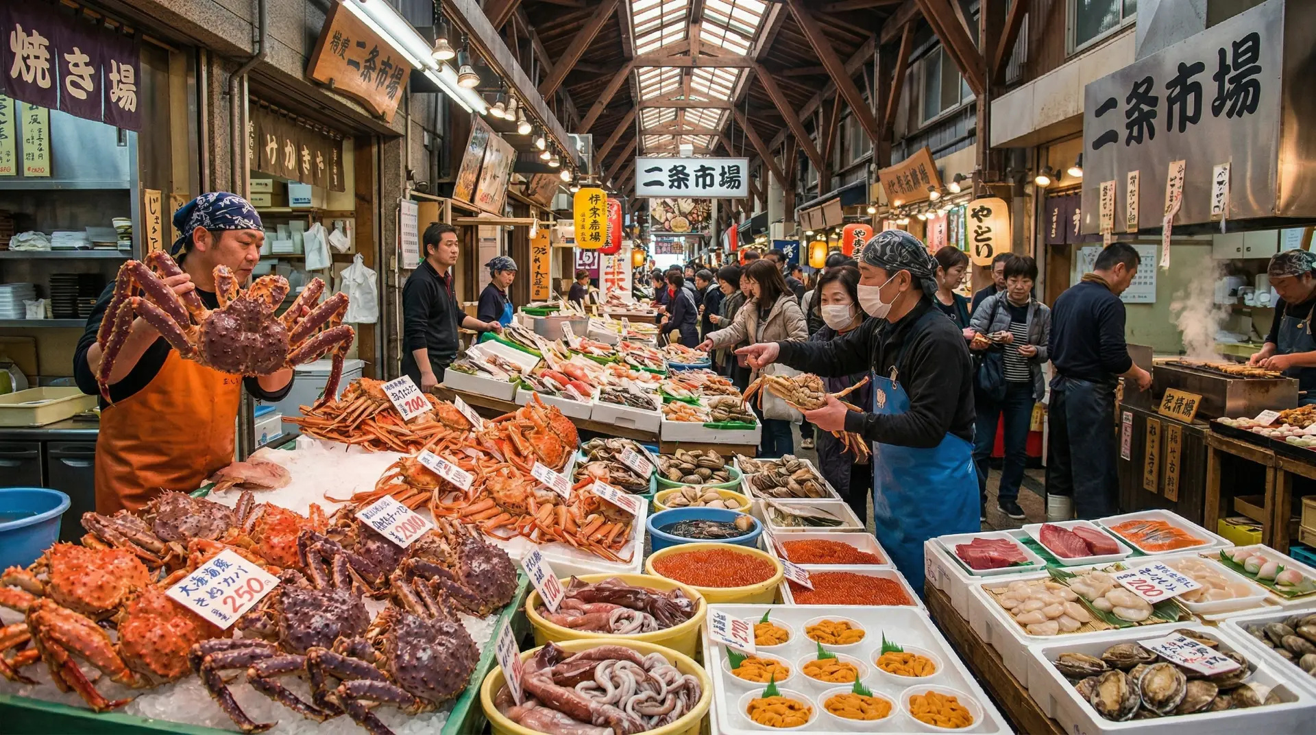 Chợ hải sản Nijo nhộn nhịp tại Sapporo