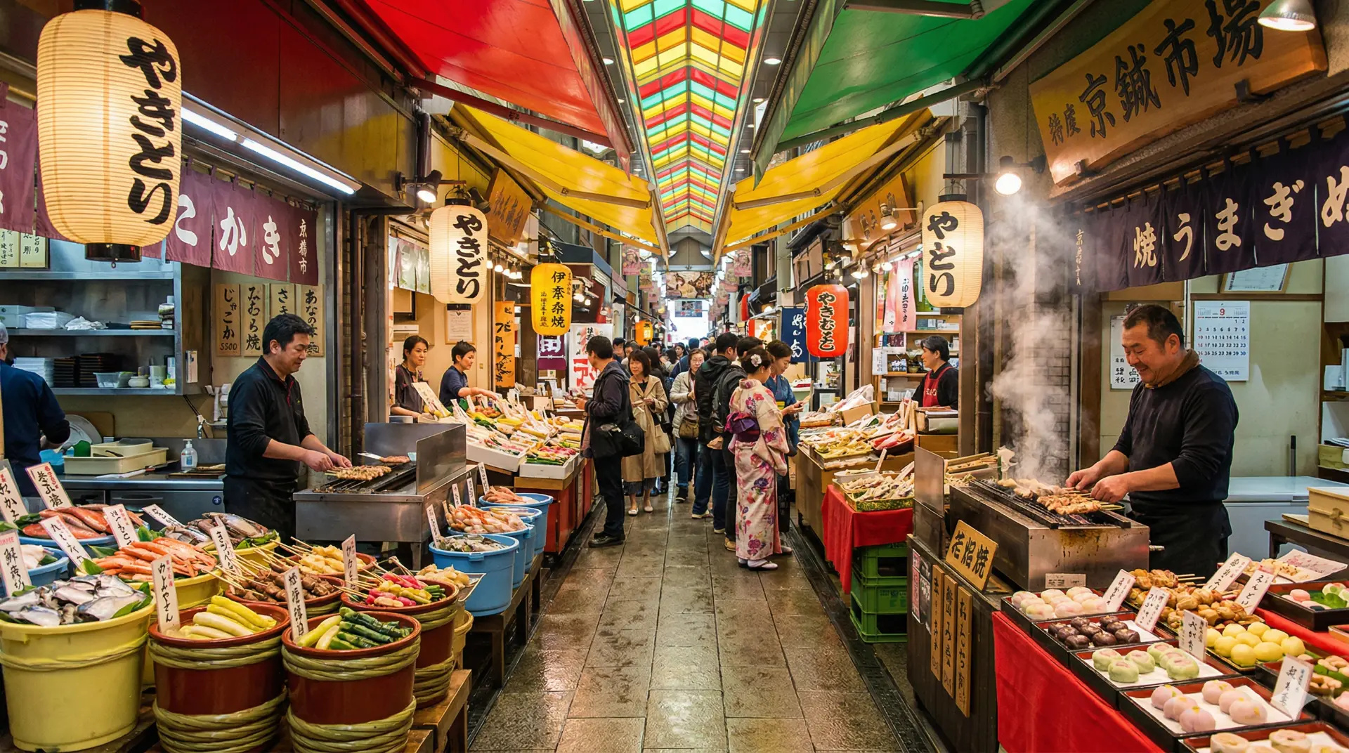Chợ Nishiki sôi động tại Kyoto