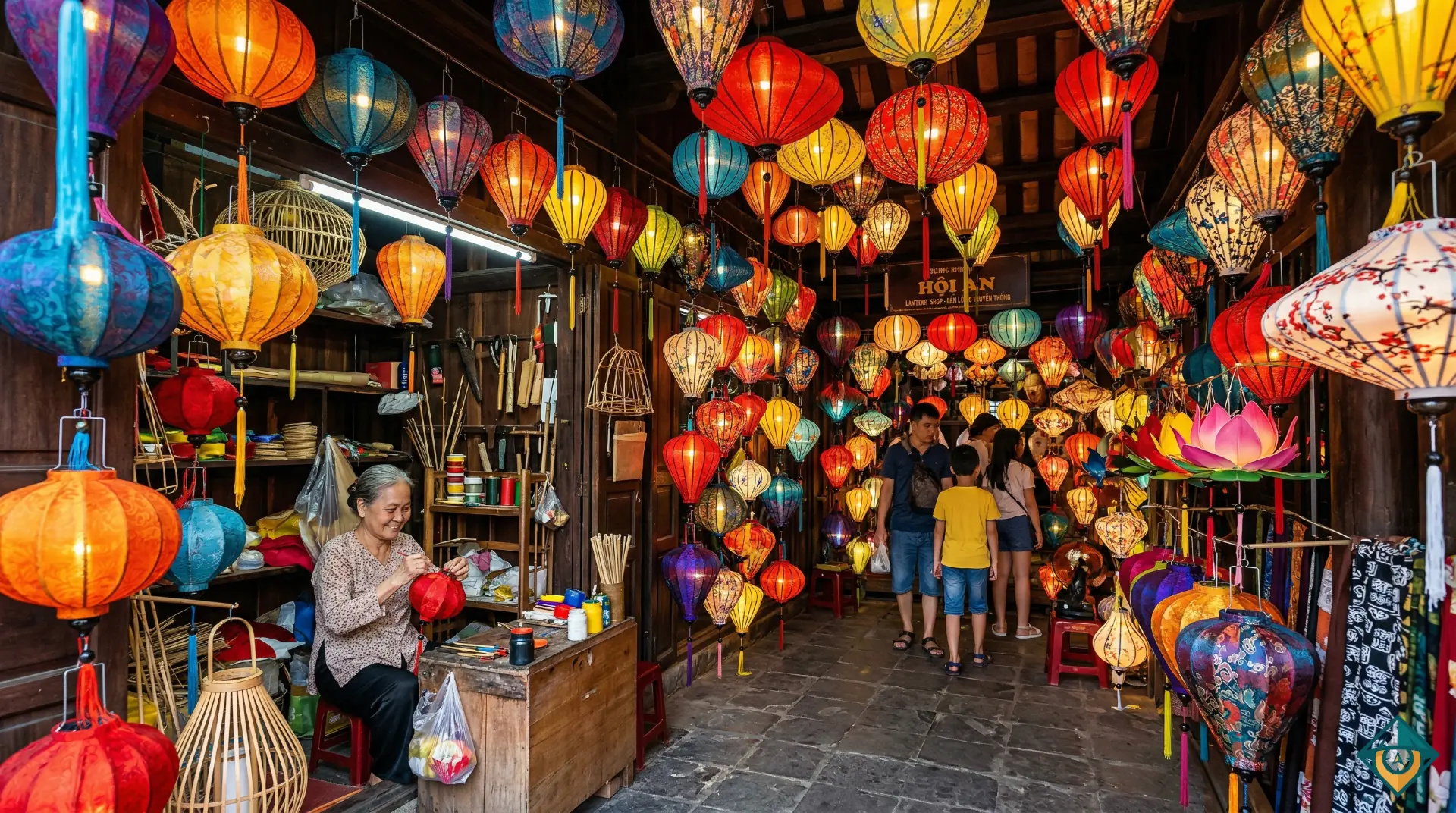 Cửa hàng đèn lồng rực rỡ tại Hội An