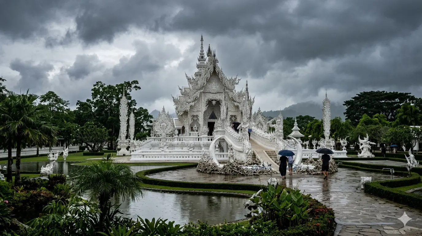 Đền trắng Wat Rong Khun ở Chiang Rai