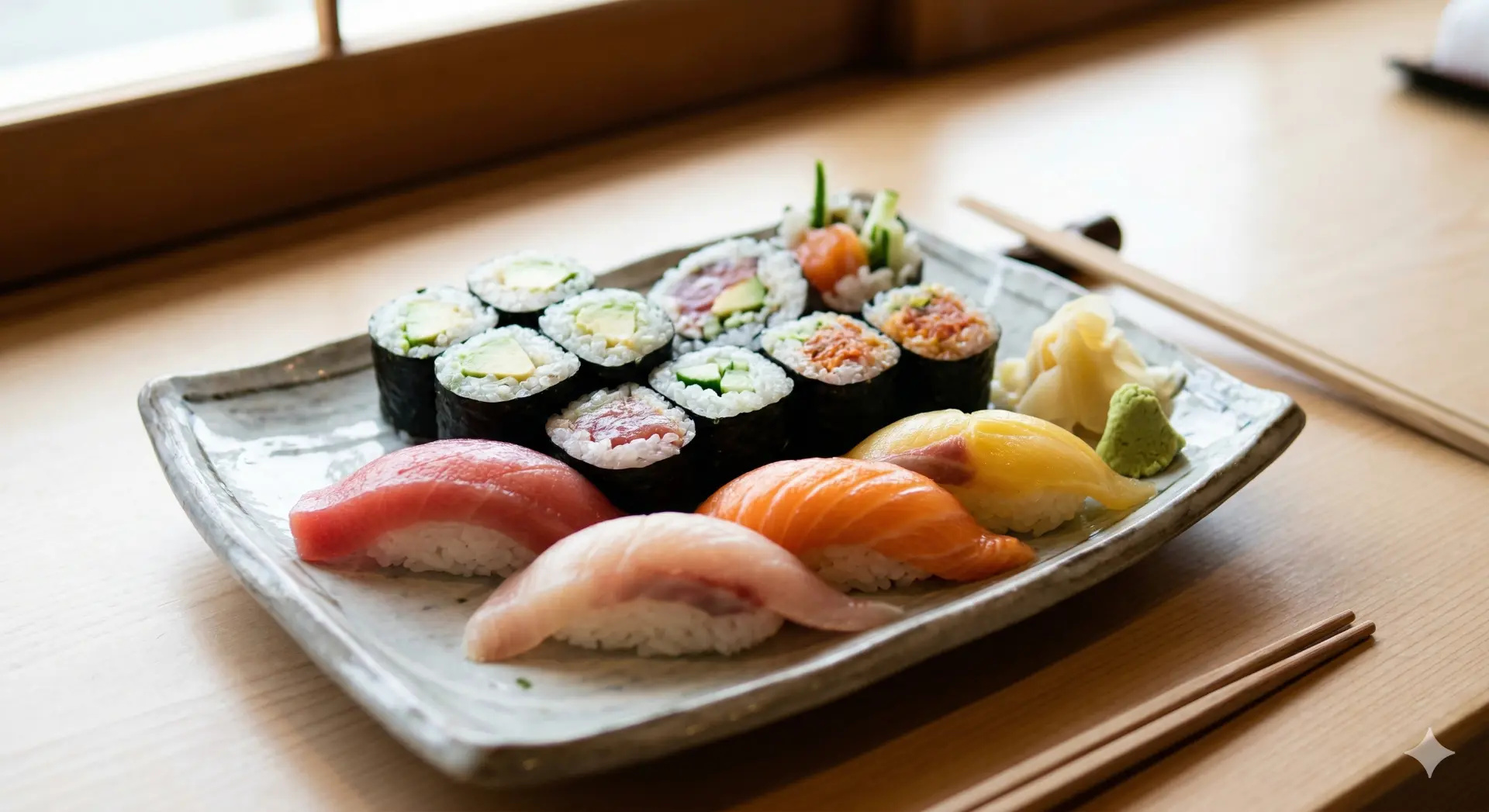 Đĩa sushi tươi ngon tại Nhật Bản