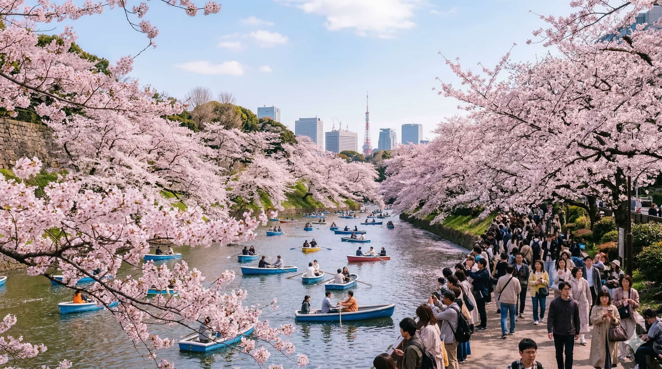 Hoa anh đào nở rộ vào mùa xuân ở Tokyo