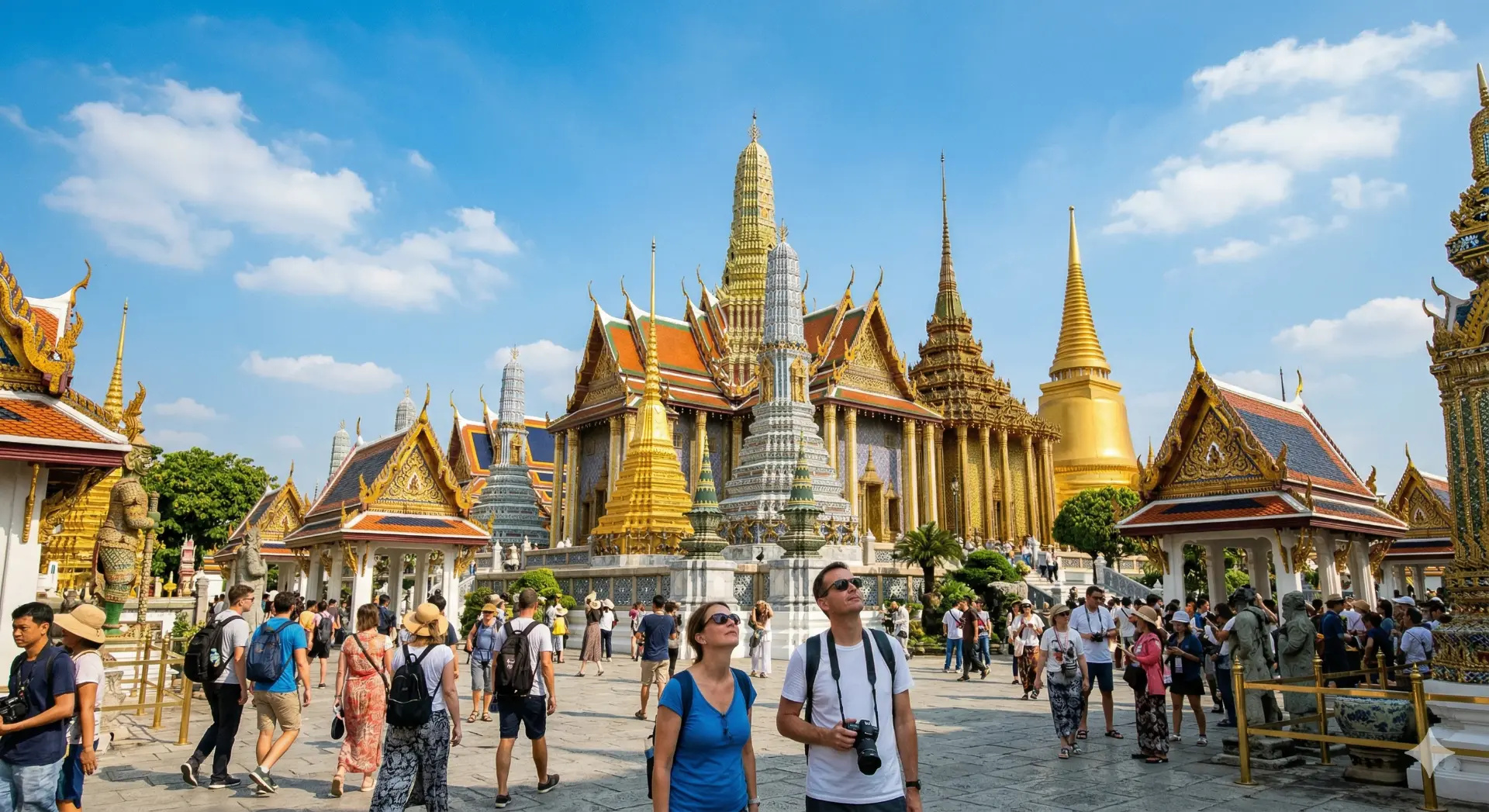 Hoàng cung Bangkok lộng lẫy dưới trời xanh