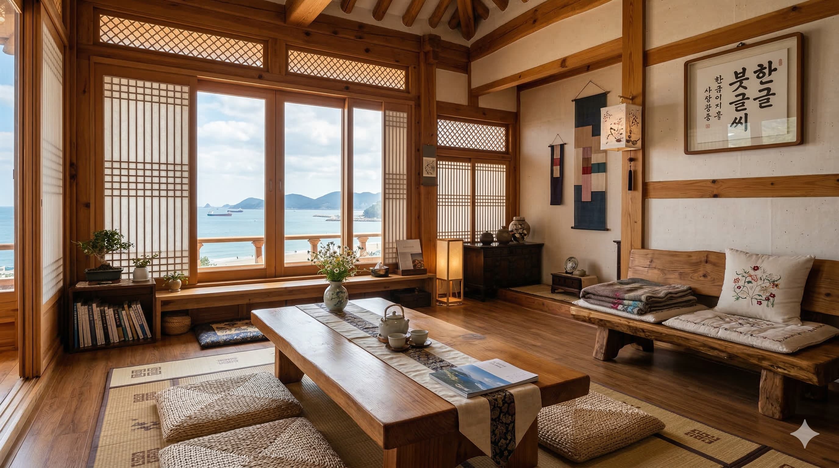 Không gian ấm cúng của một homestay tại Busan