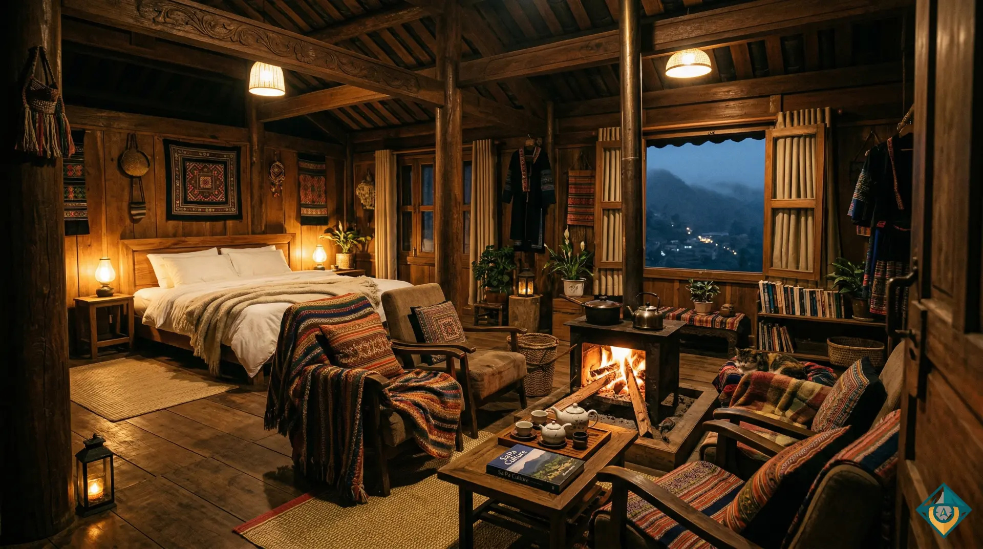 Không gian ấm cúng tại một homestay ở Sa Pa