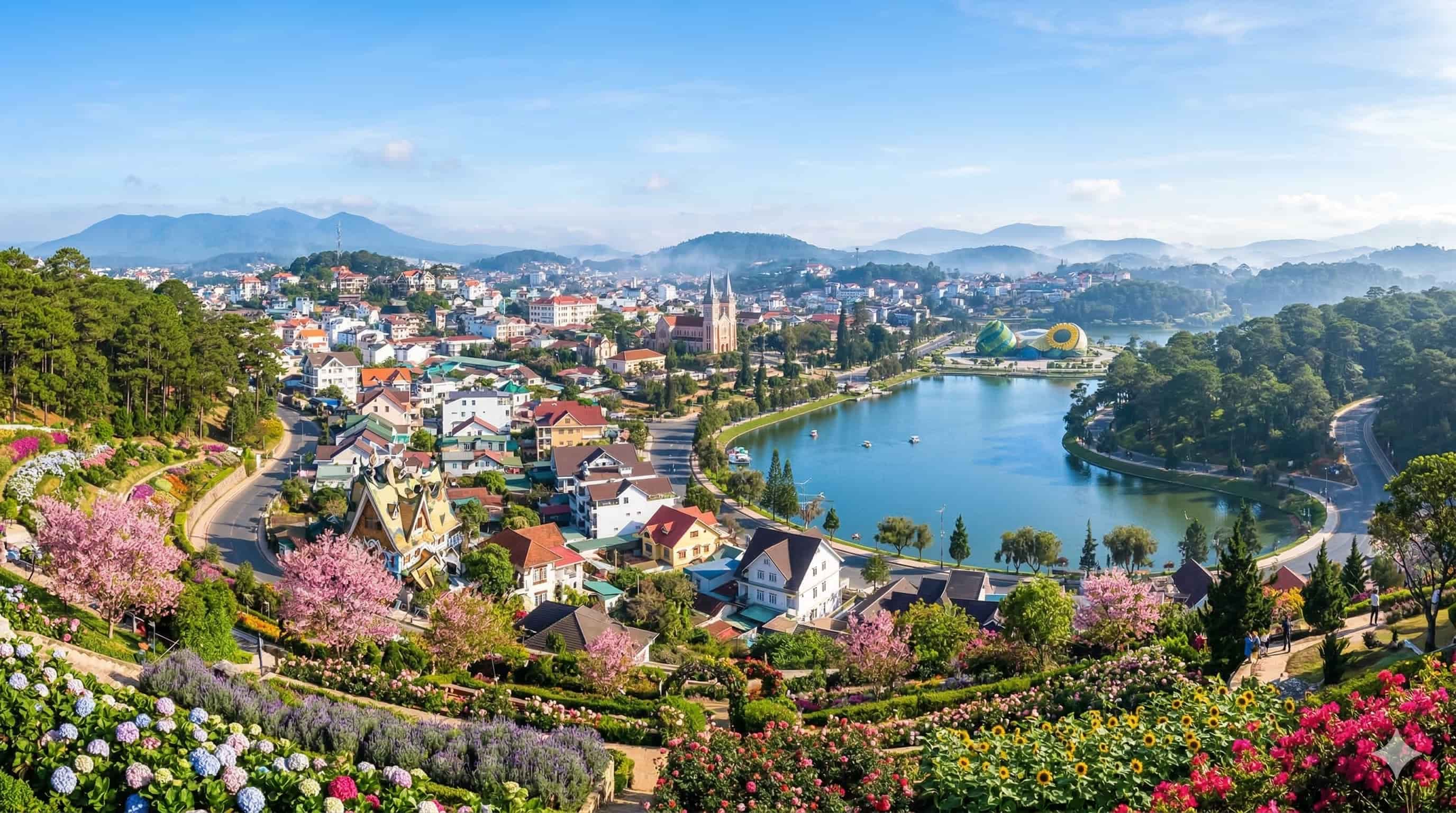 Khung cảnh Đà Lạt mùa xuân