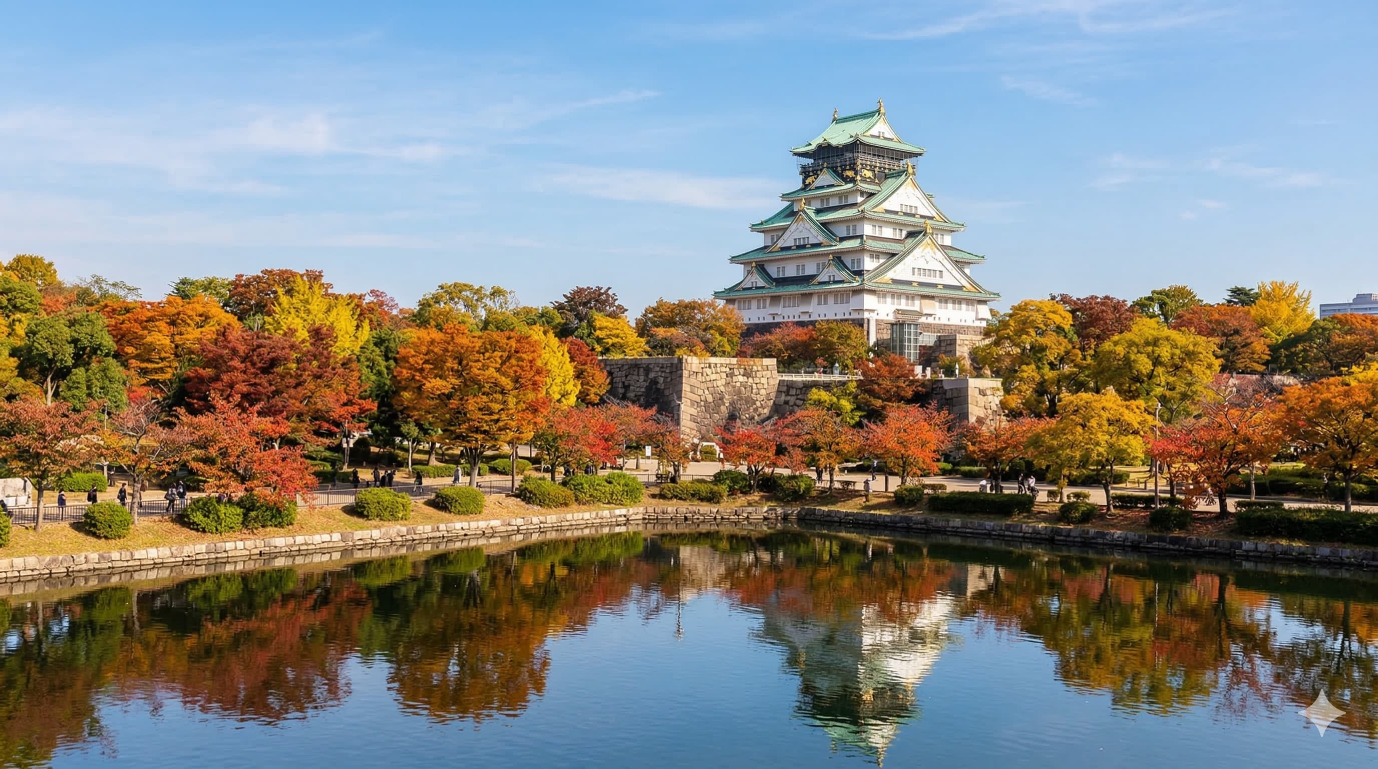 Lâu đài Osaka vào mùa thu