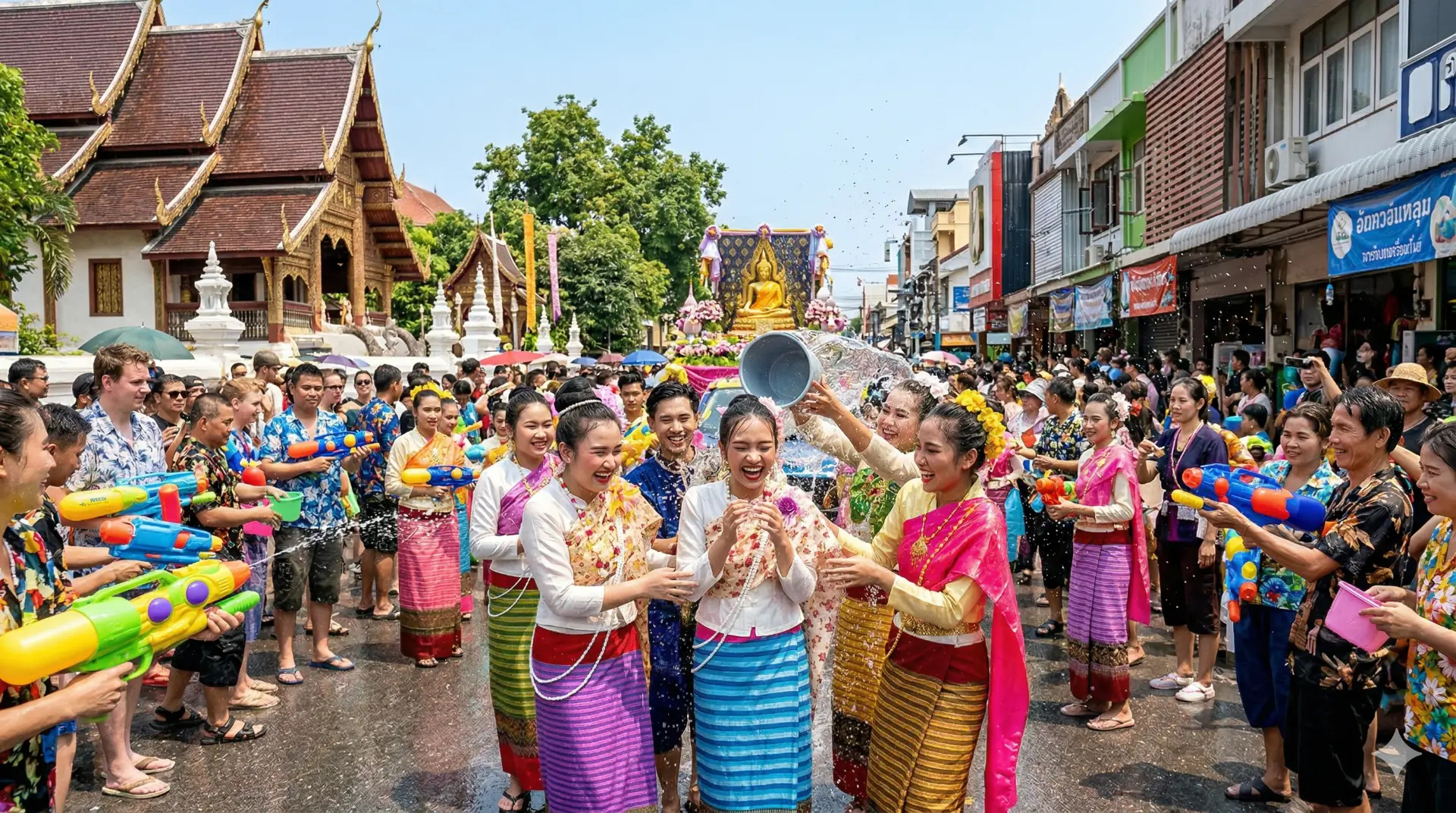 Lễ hội Songkran tại Chiang Mai nhộn nhịp và sôi động