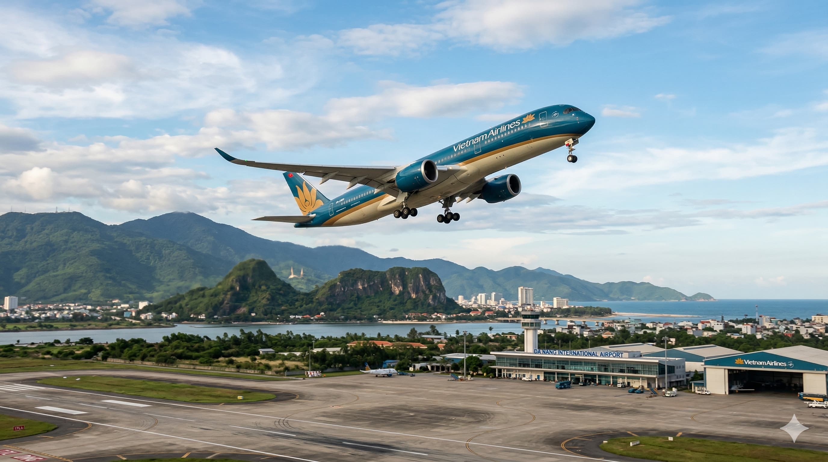 Máy bay Vietnam Airlines khởi hành từ sân bay Đà Nẵng