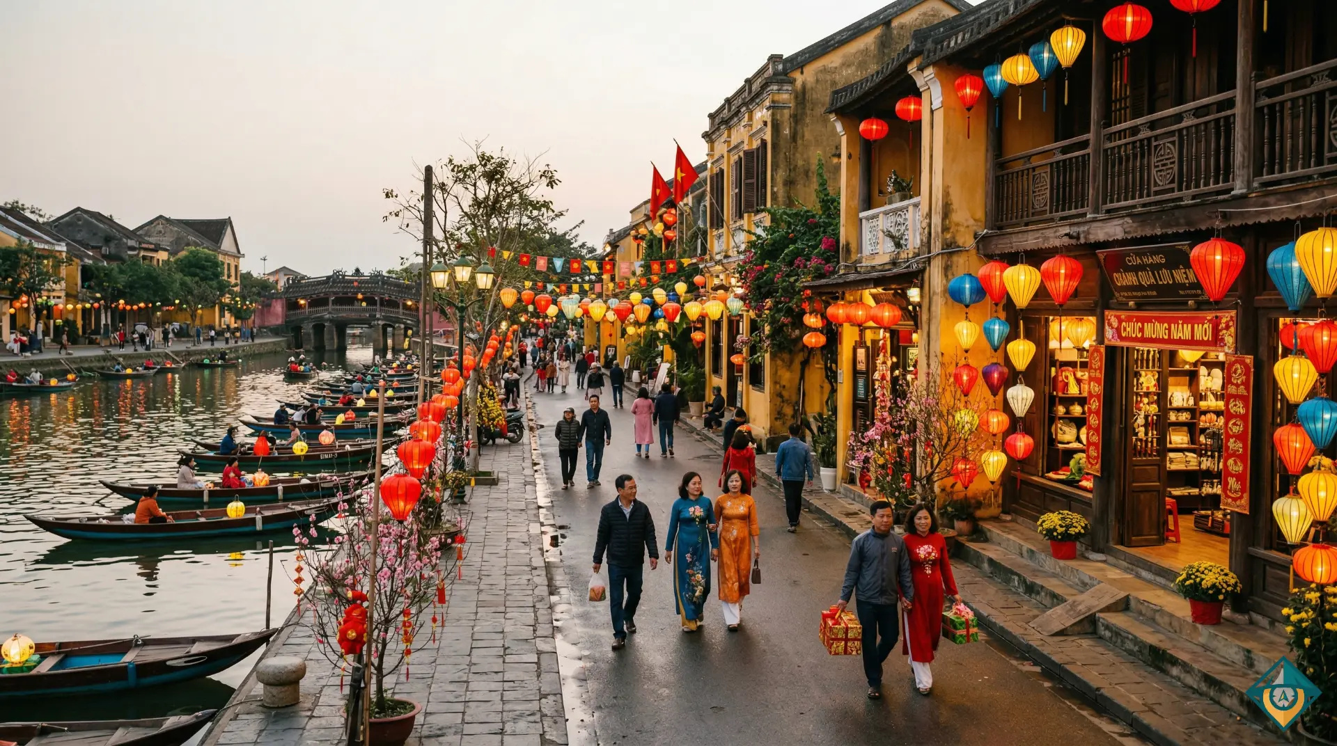 Phố cổ Hội An lung linh đèn lồng dịp Tết