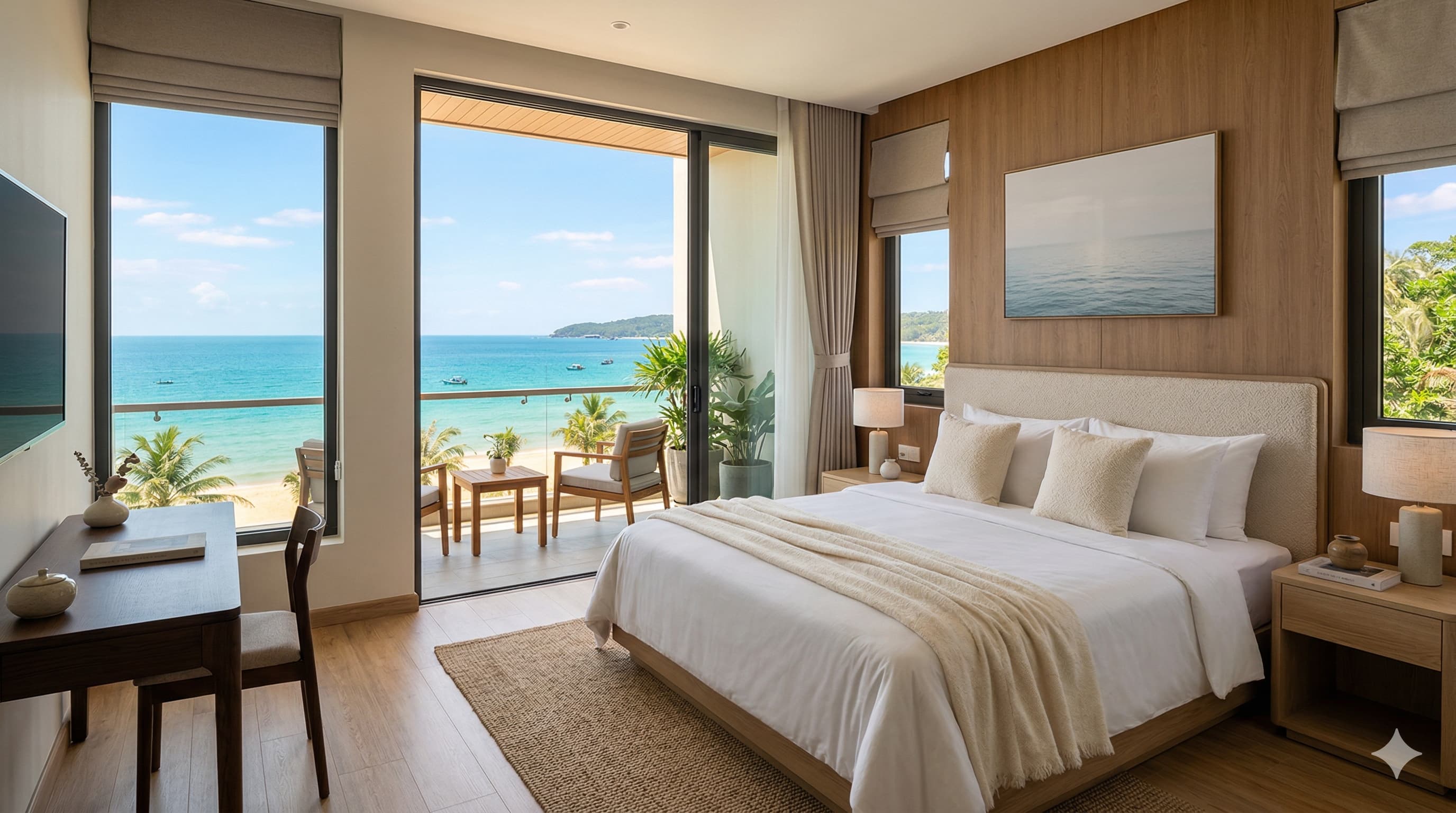 Phòng khách sạn với view biển ở Phú Quốc