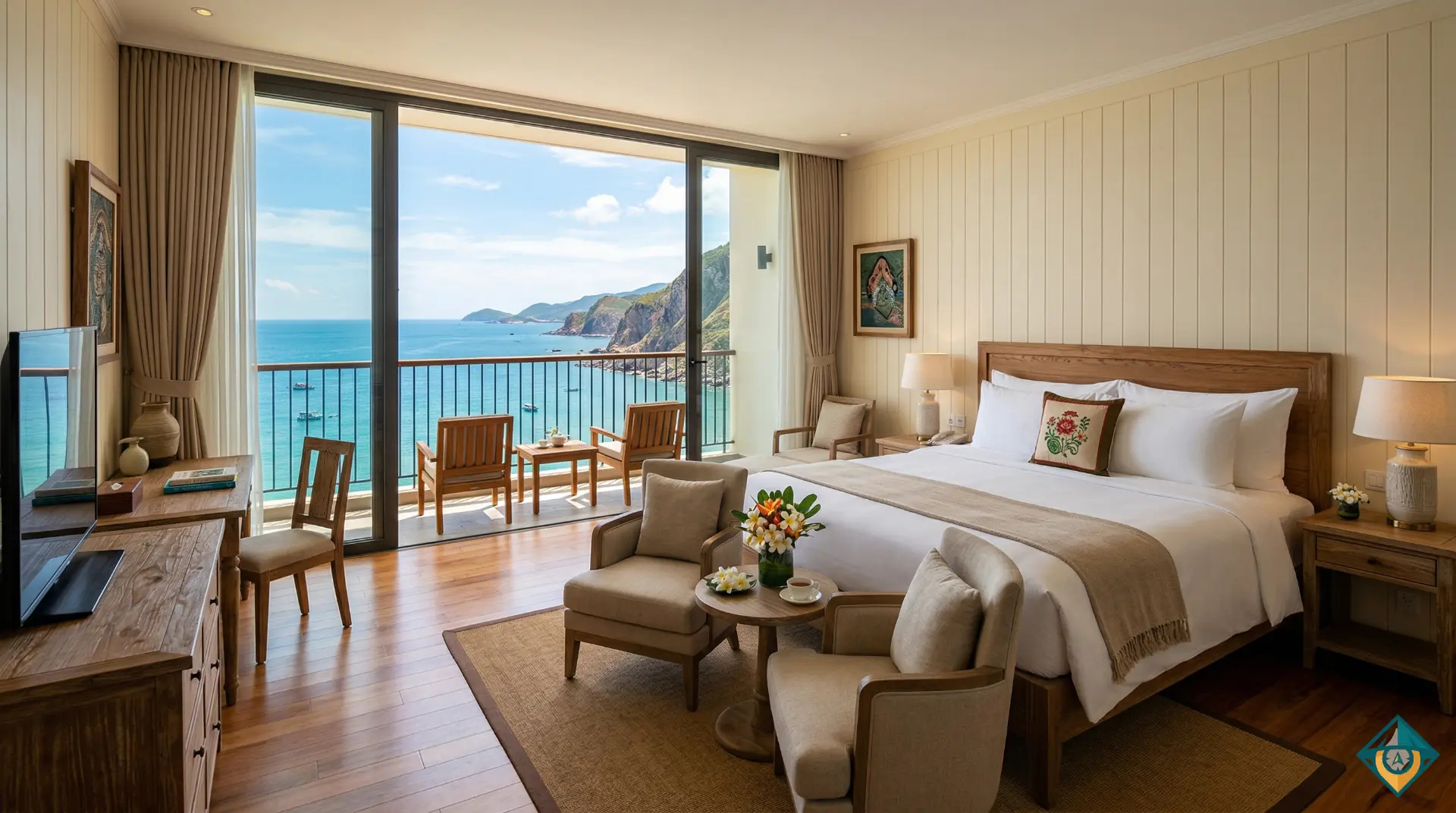 Phòng khách sạn với view biển tuyệt đẹp mang đến trải nghiệm nghỉ dưỡng hoàn hảo