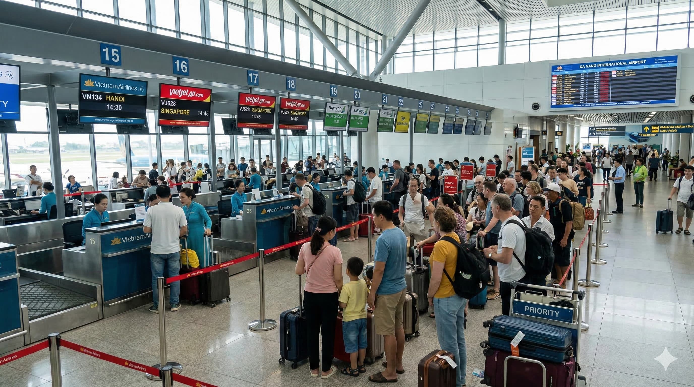 Sân bay nhộn nhịp tại Đà Nẵng