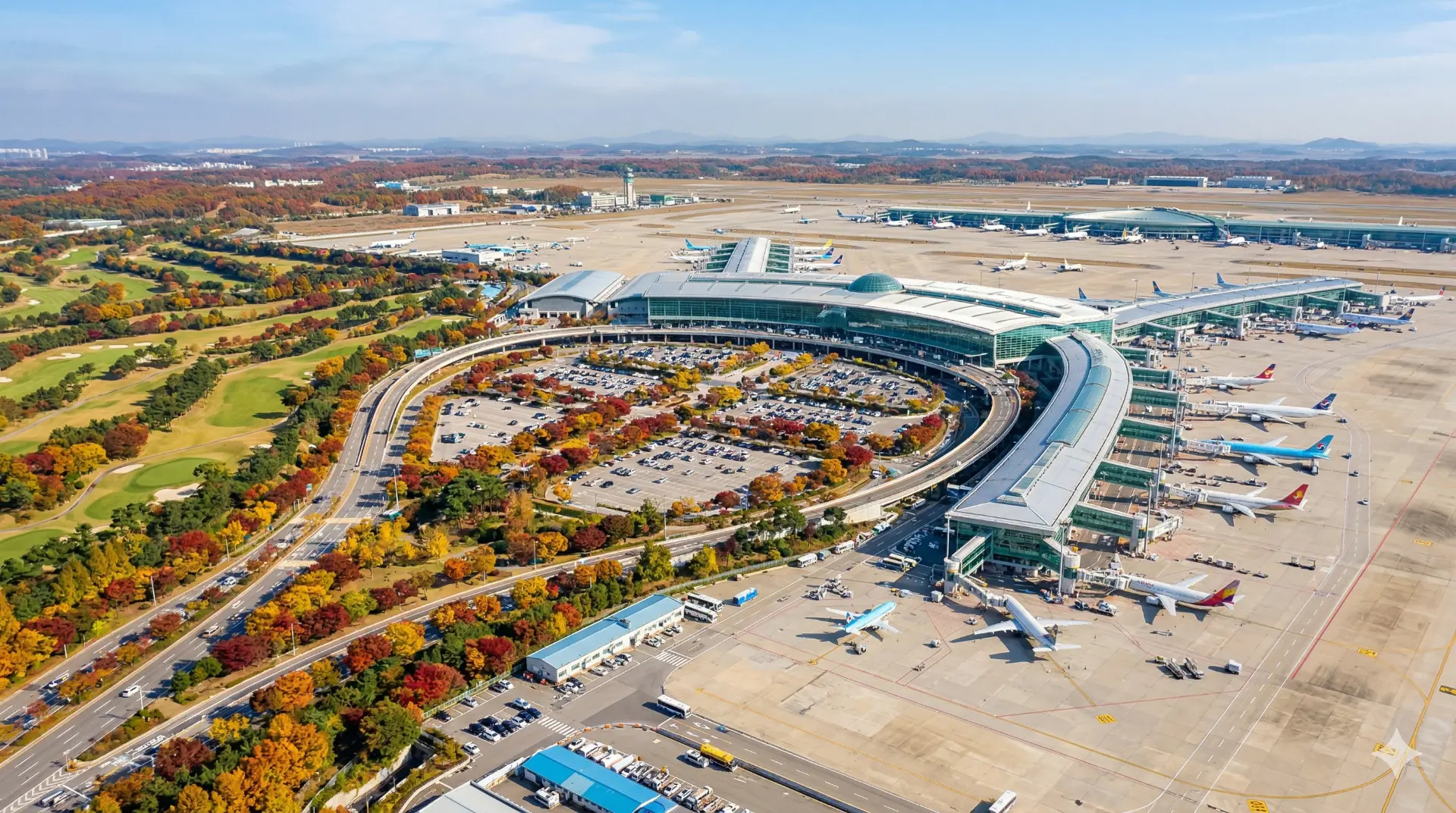 Sân bay quốc tế Incheon Hàn Quốc vào mùa thu