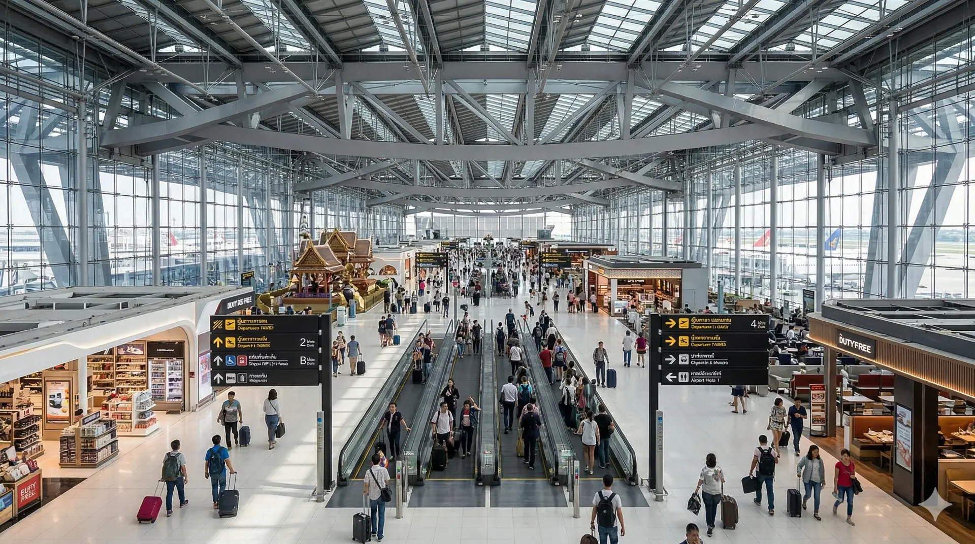 Sân bay Suvarnabhumi hiện đại và rộng lớn