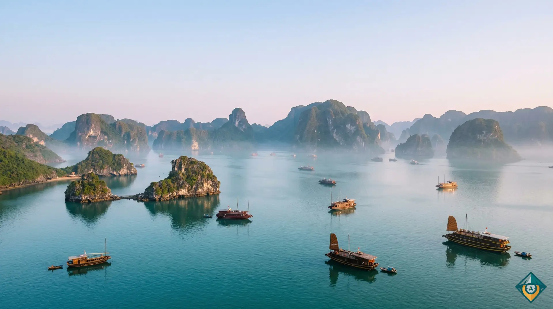Vịnh Hạ Long mùa thu, mờ ảo trong làn sương sớm